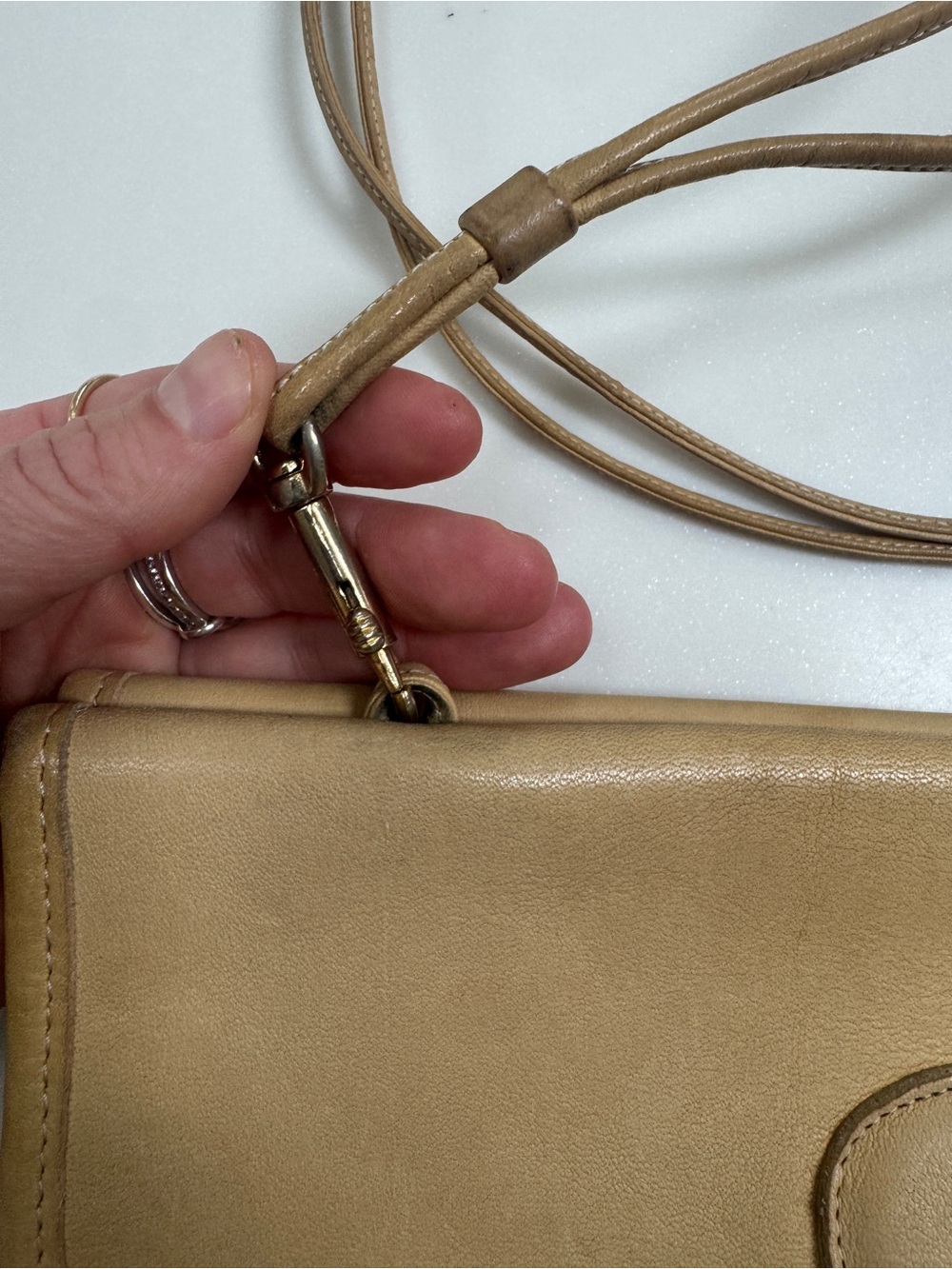 Vintage Coach Bonnie Cashin Double Turnlock Twin Clutch Shoulder Bag Rare Tan - Picture 5 of 13